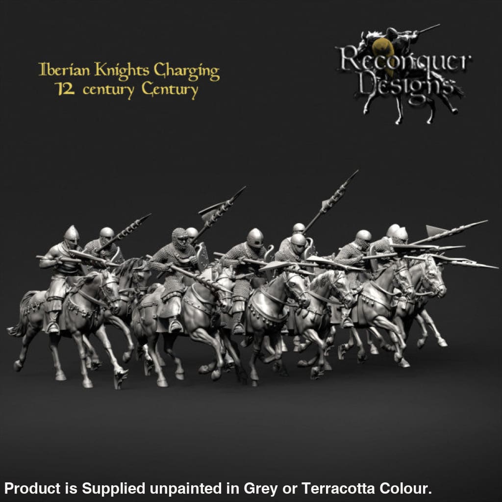 REM0103 12th Century Iberian Knights charging Medieval