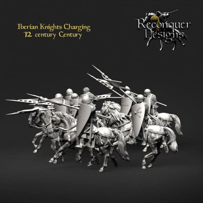 REM0103 12th Century Iberian Knights charging Medieval