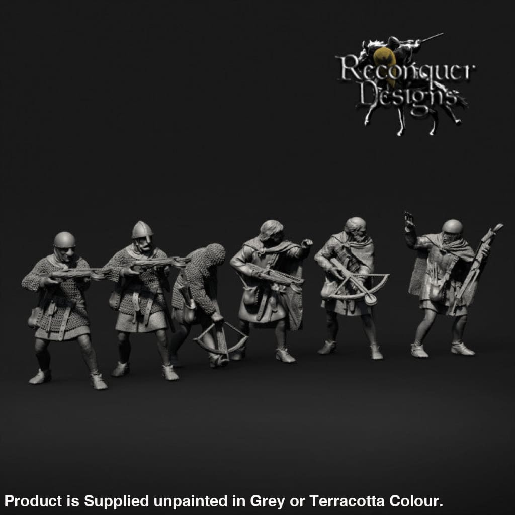 REM0108 12-13th century Crossbowmen x 6 Medieval