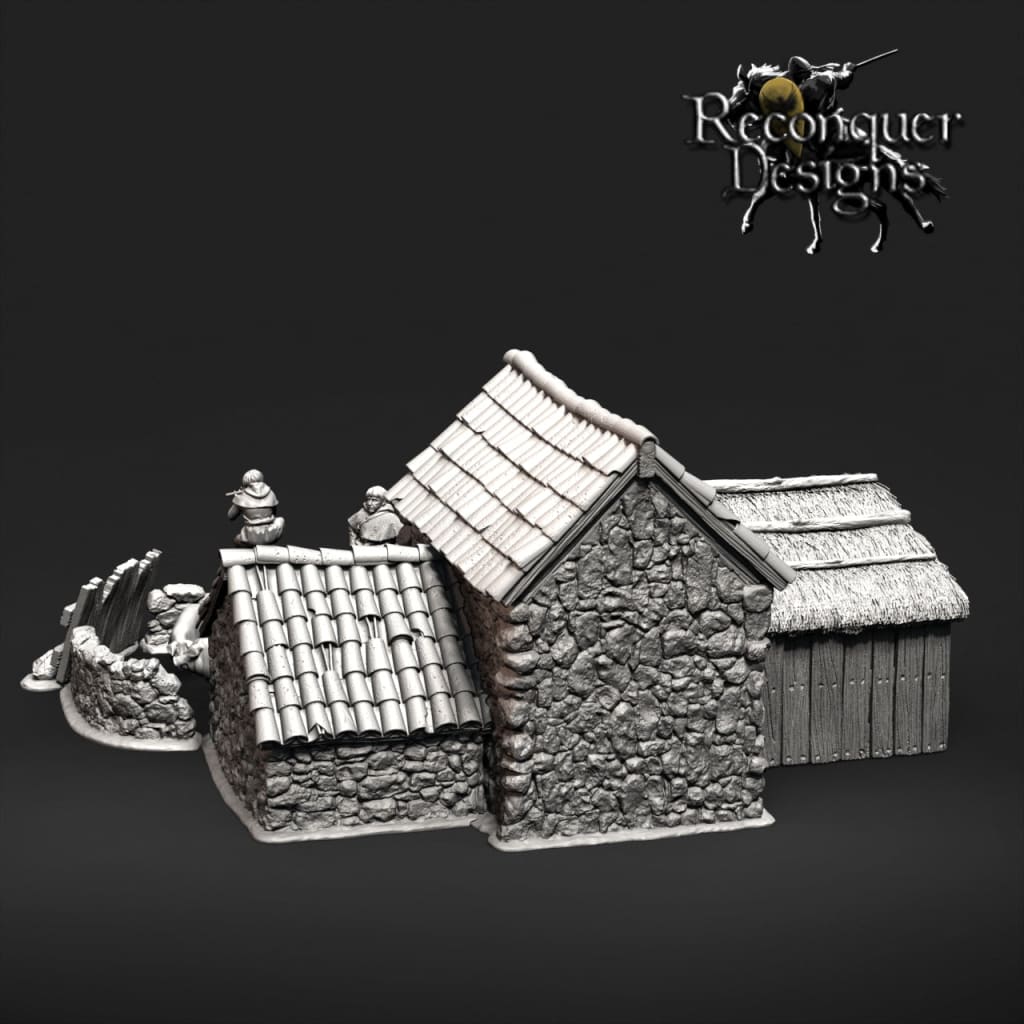 REM0121 Medieval Pig Pen and Pigs Medieval