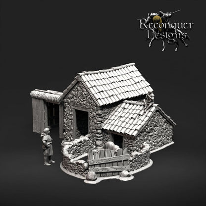 REM0121 Medieval Pig Pen and Pigs Medieval