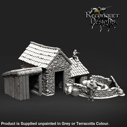 REM0121 Medieval Pig Pen and Pigs Medieval