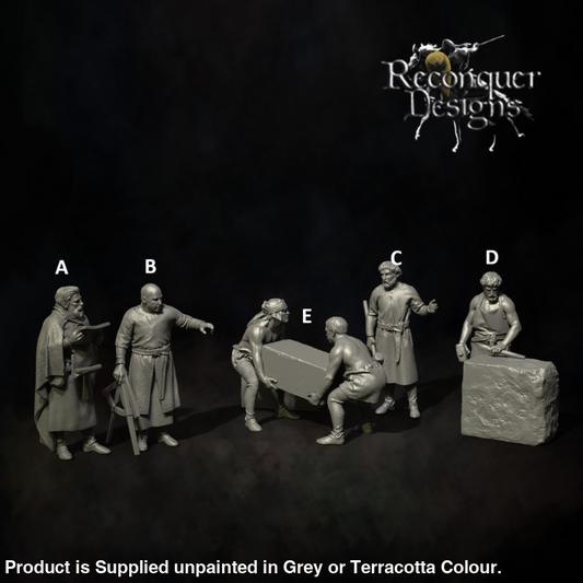 REM0127A Medieval Masons 28mm 1:56 / A Medieval
