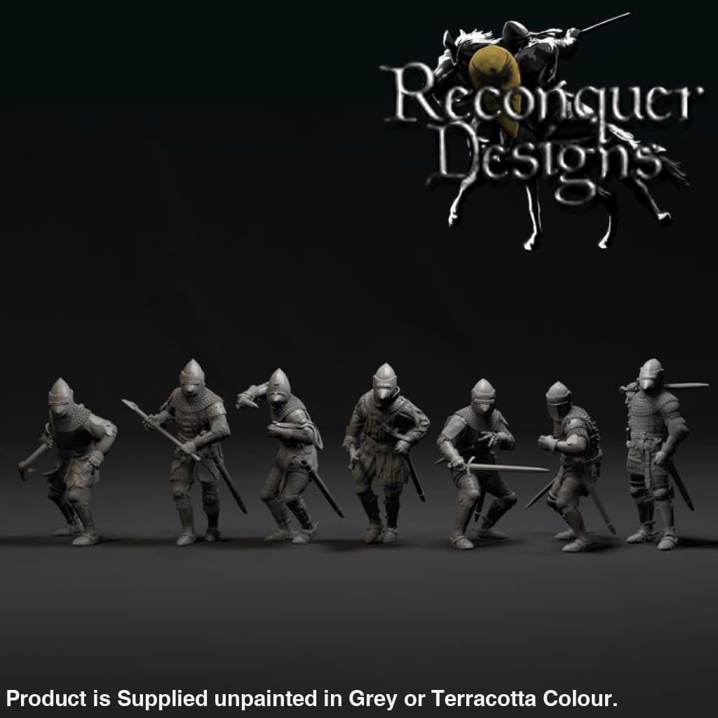 REM0140 Dismounted late 14th Century men at arms Medieval