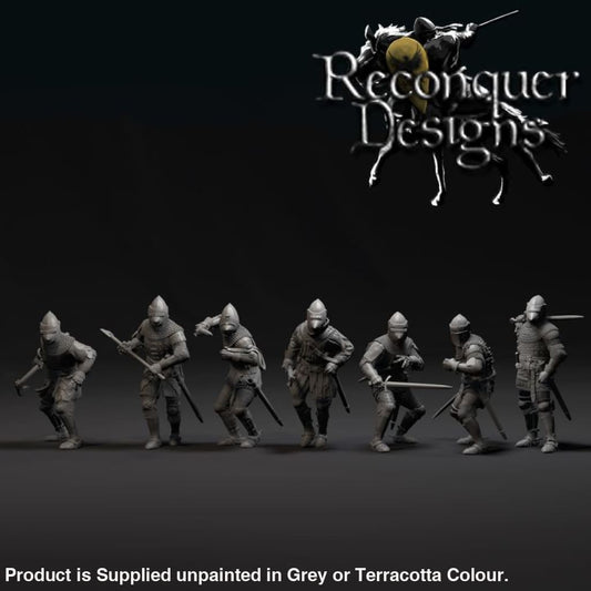 REM0140 Dismounted late 14th Century men at arms Medieval