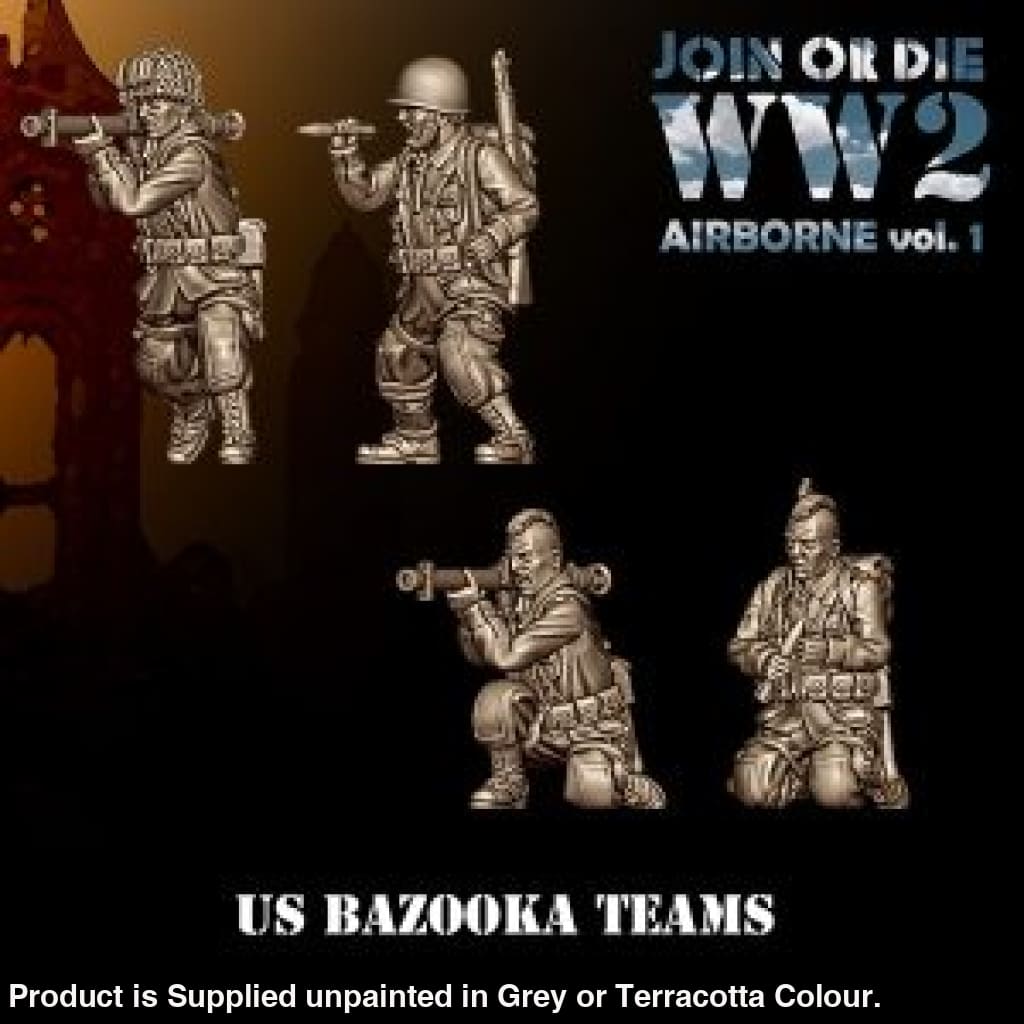 US Airborne Bazooka Team + Crew 28mm 1:56 Wargaming Figure