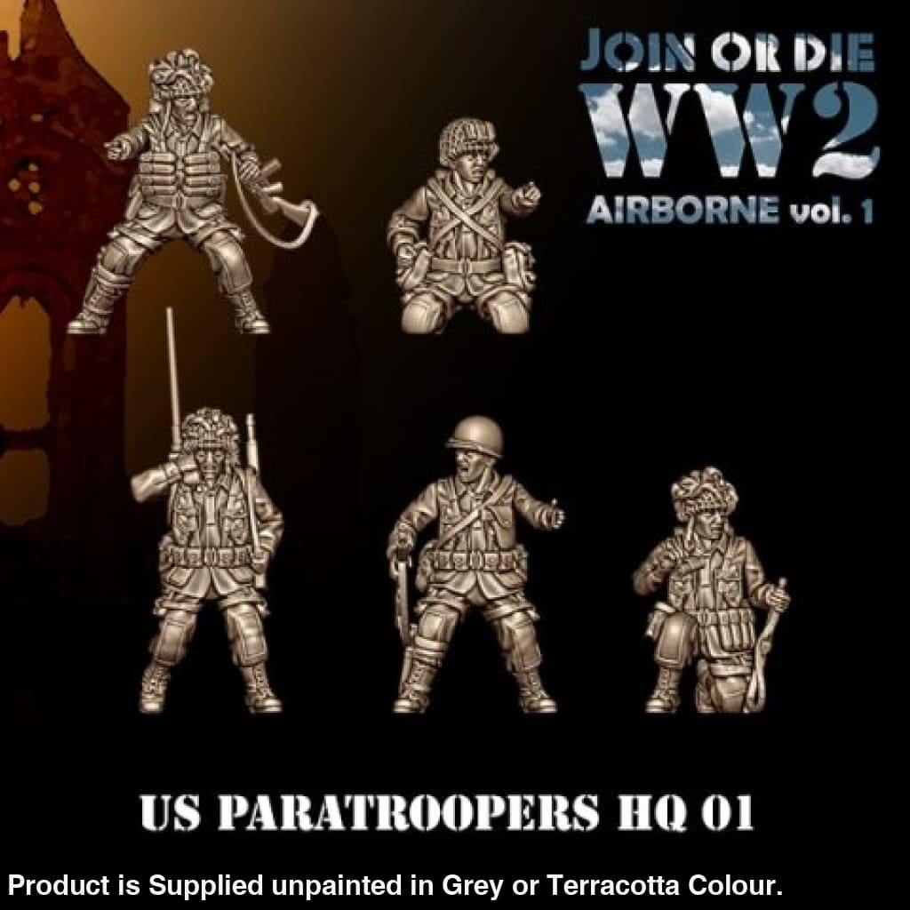 US Airbourne HQ 01 28mm 1:56 Wargaming Figure