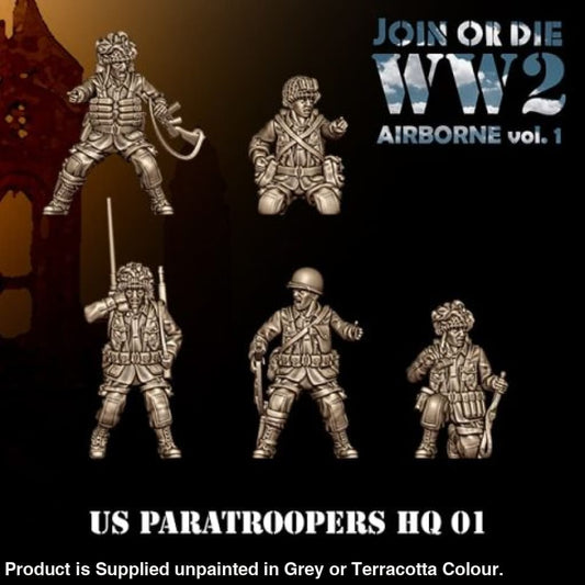 US Airbourne HQ 01 28mm 1:56 Wargaming Figure