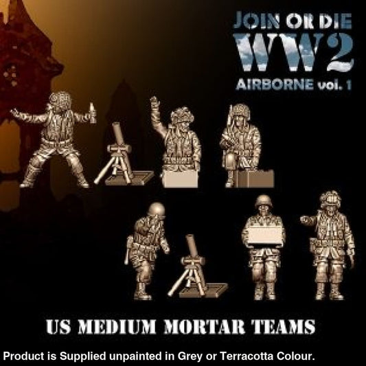 US Airbourne Medium Mortor Team 28mm 1:56 Wargaming Figure
