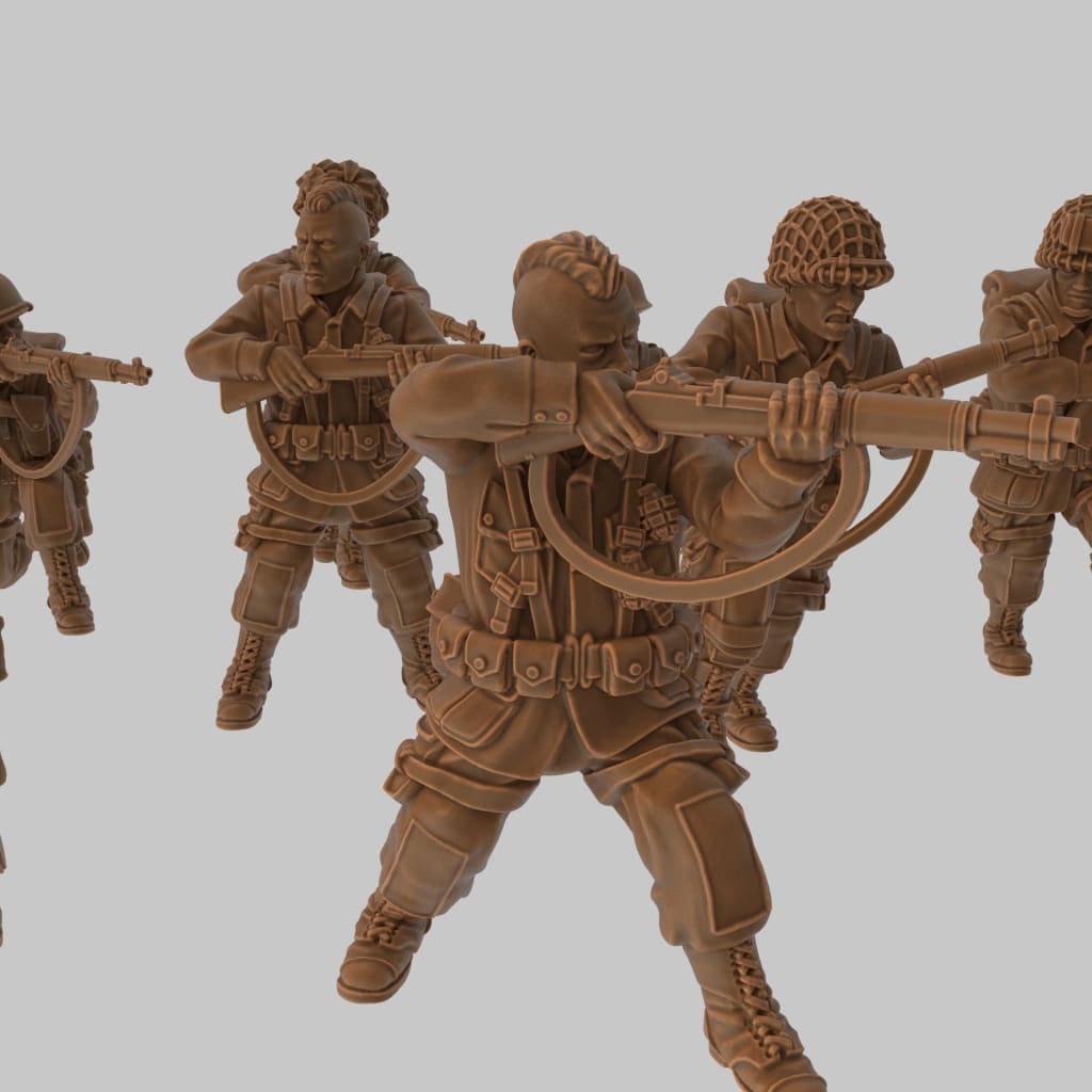 US Airbourne Paratrooper Riflemen 28mm 1:56 Wargaming Figure