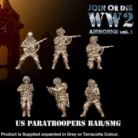US Airbourne SMG and BAR 01 28mm 1:56 Wargaming Figure